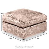 Tamara Mink Crushed Velvet Footstool dimensions