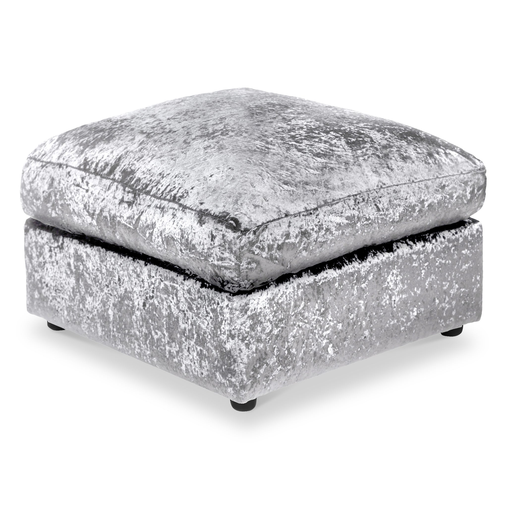 Silver crushed outlet velvet stool