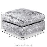 Tamara Silver Crushed Velvet Footstool dimensions