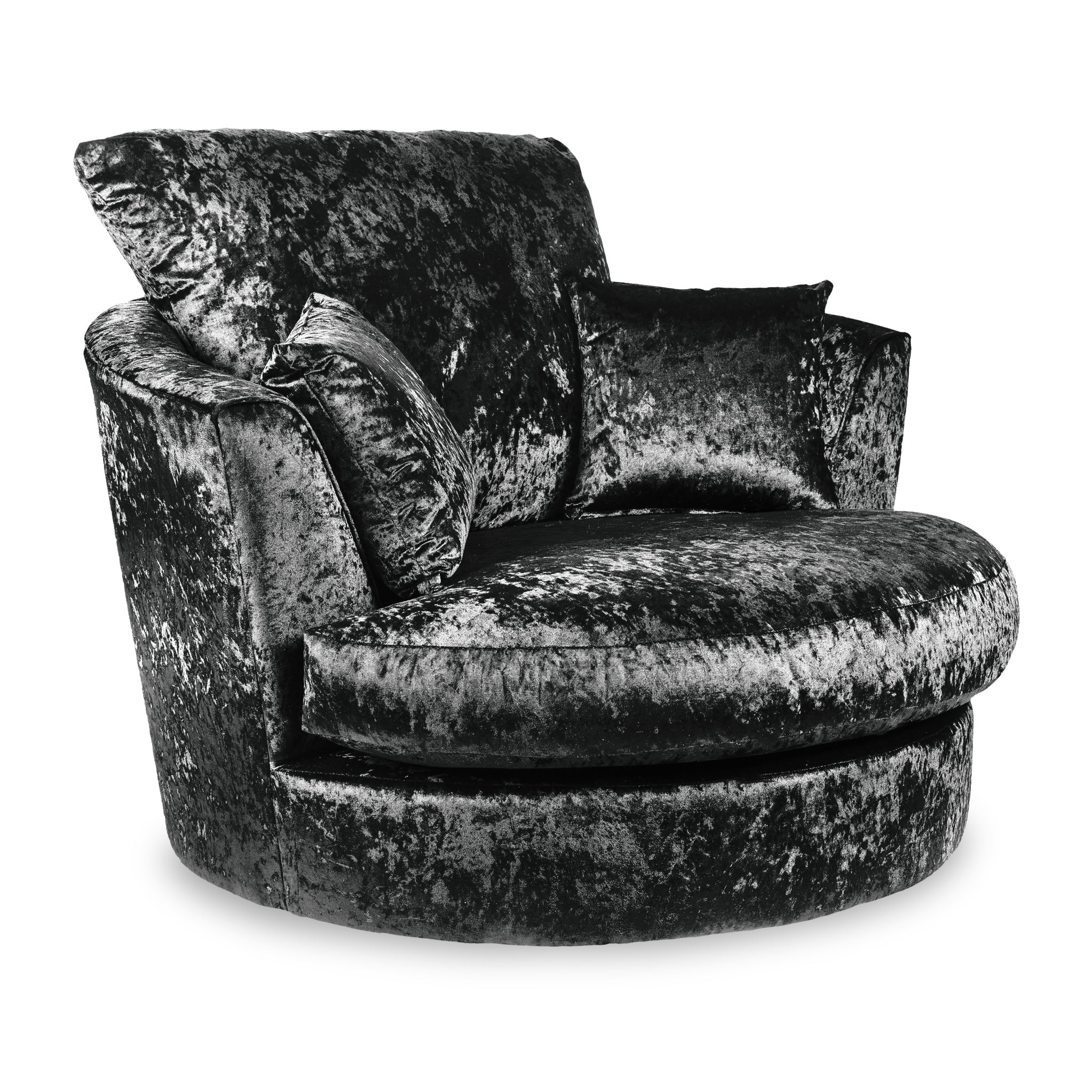 Tamara Crushed Velvet Fabric Swivel Arm Chair Roseland