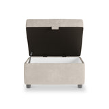 Chester Cream Hopsack Small Storage Footstool