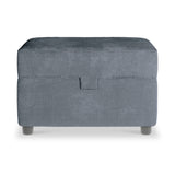 Chester Navy Hopsack Small Storage Footstool