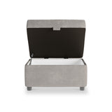 Chester Pewter Hopsack Small Storage Footstool