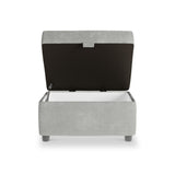 Chester Silver Hopsack Small Storage Footstool