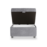 Chester Slate Hopsack Small Storage Footstool