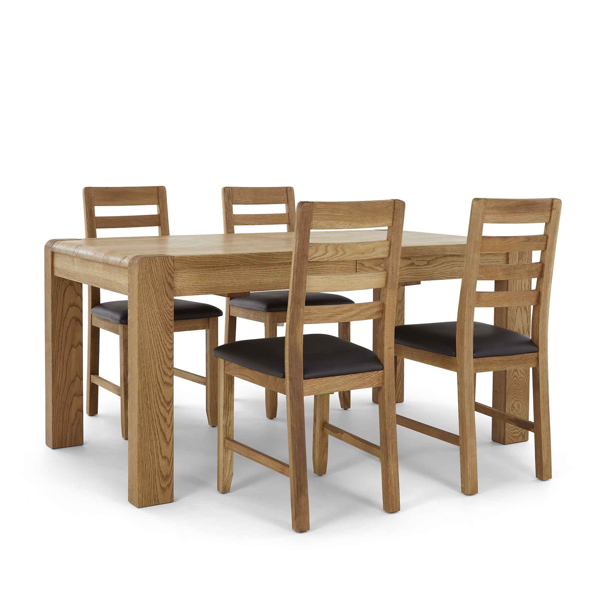 Harvey Chunky Oak Dining Chairs with Linen or Faux Leather Seats