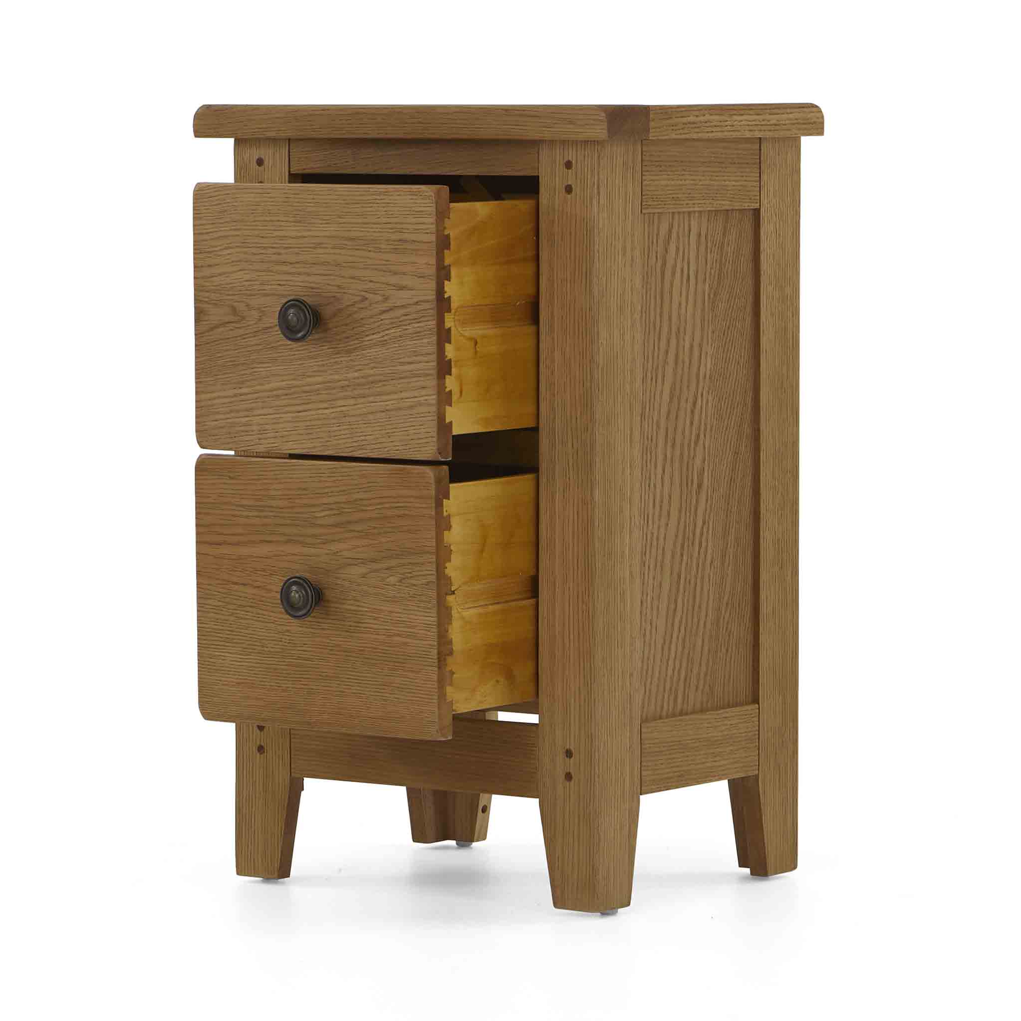 Narrow wooden online bedside table