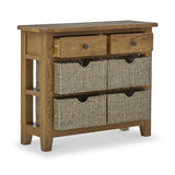 Broadway Oak Console Table with Baskets