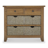 Broadway Oak Console Table with Baskets