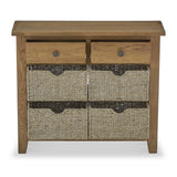 Broadway Oak Console Table with Baskets