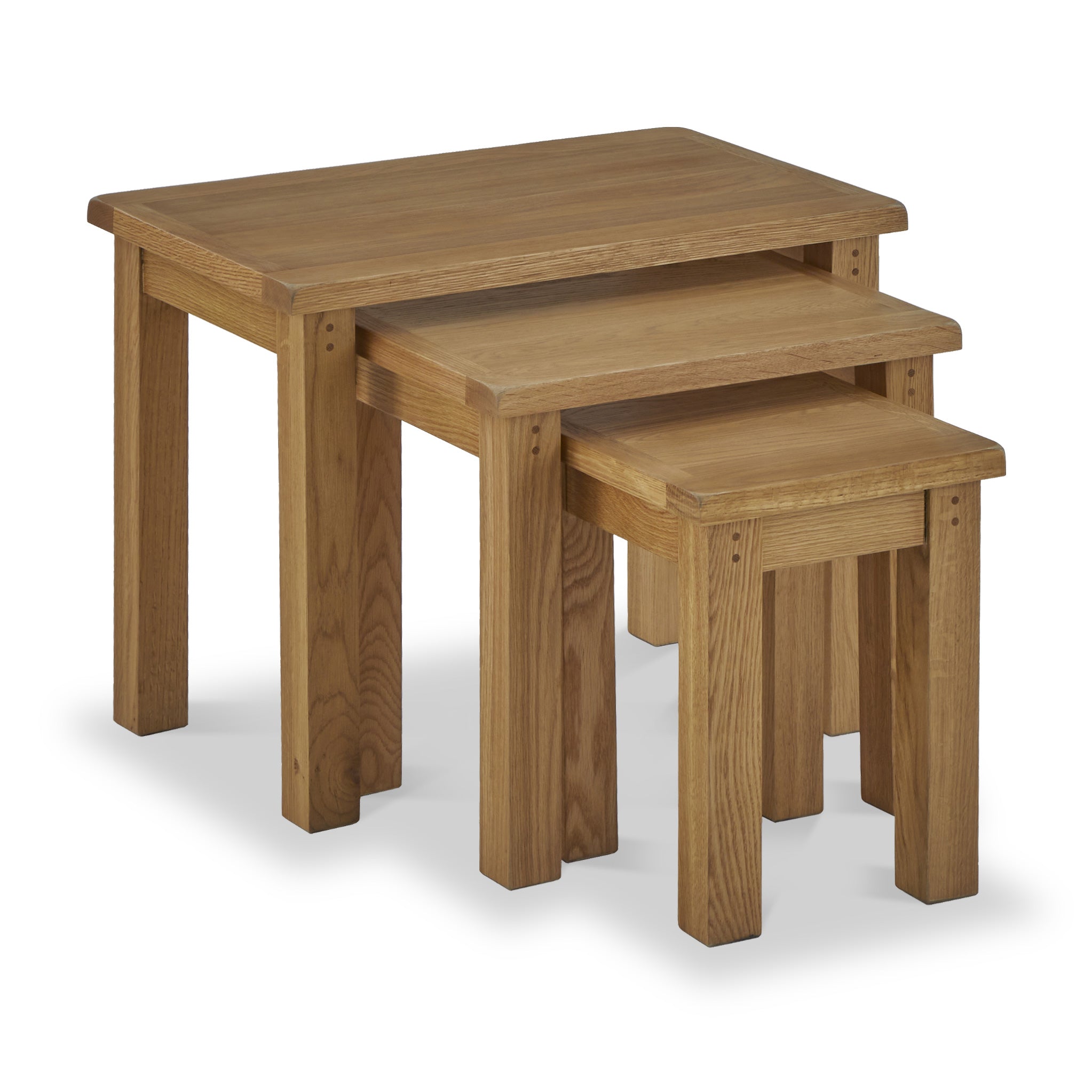 Oak veneer nest on sale of tables