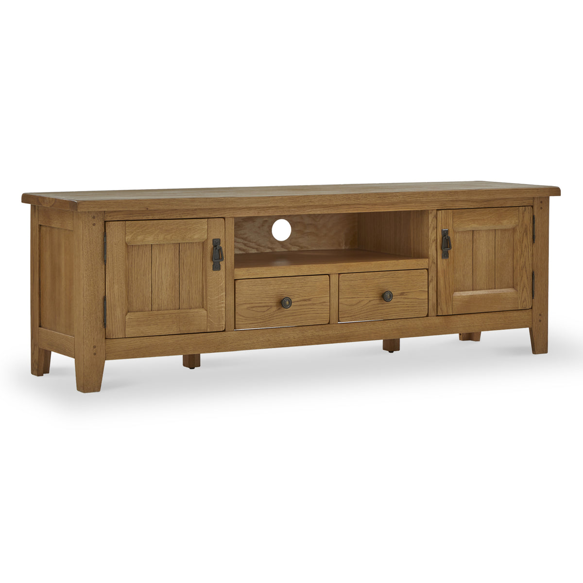 Broadway Oak 180cm Large TV Unit from Roseland Furniture