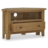 Broadway Oak Corner TV Unit with DrawerBroadway Oak Corner TV Stand with Drawer