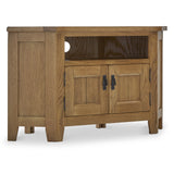 Broadway Oak Corner TV Unit with Door from Roseland Furniture