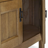 Broadway Oak Corner TV Unit with Door