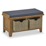 Broadway Oak Hallway Bench with Baskets