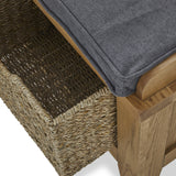 Broadway Oak Hallway Bench with Baskets