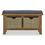 Broadway Oak Hallway Bench with Baskets