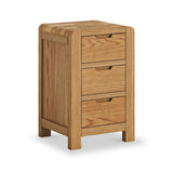 Harvey Oak 3 Drawer Bedside Table from Roseland Furniture