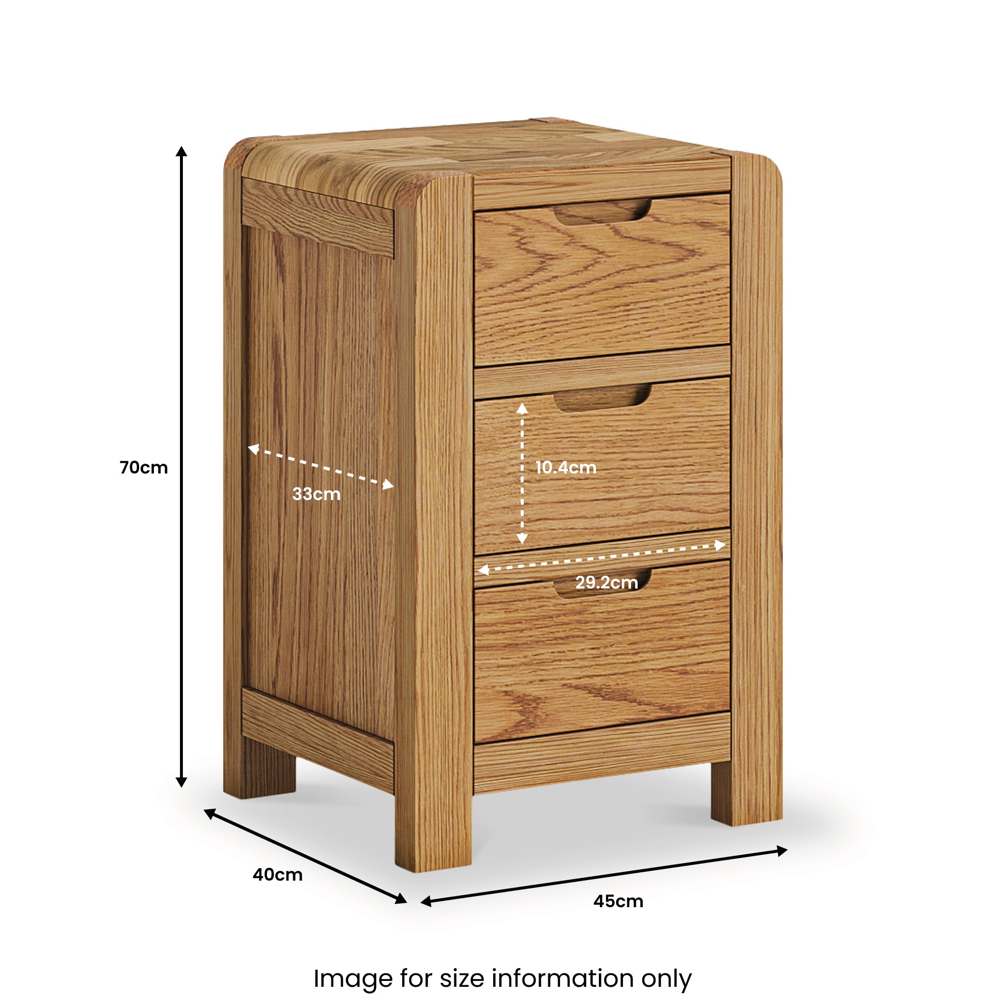 3 drawer online bedside table wood