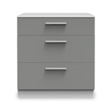 Blakely Grey and White 3 Drawer Deep Chest