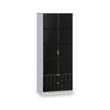 Harlow Black & White 2 Door 2 Drawer Panelled Wardrobe from Roseland