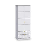 Harlow White 2 Door 2 Drawer Panelled Wardrobe from Roseland