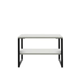 Hudson Grey Sofa Side Lamp Table with Shelf and black legs from Roseland