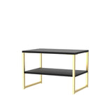 Hudson Black Sofa Side Lamp Table with shelf and gold legs