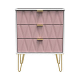 Geo White and Pink 3 Drawer Midi Chest from Roseland