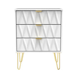 Geo White 3 Drawer Midi Chest from Roseland