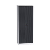 Geo white and navy 2 door contemporary double wardrobe