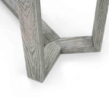 close up of the grey washed legs on the Epsom Rectangular Console Table