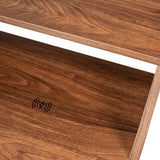 Bea Walnut & Gold Wireless Smart Office Desk 