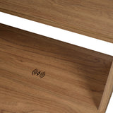 Bea Oak & Charcoal Wireless Smart Office Desk