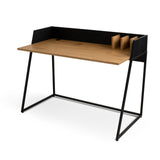 Kennett Wireless Smart Office Desk for Working From Home Oak and Black