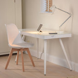 Tori White Contemporary Wireless Smart Office Desk 