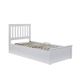 Atlas White Single Wooden Ottoman Bed by Roseland Furniture