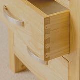 London Oak Bedside Chest - Dovetail joints on drawer