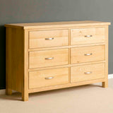 London Oak Large 6 Drawer Chest of Drawers - Side view