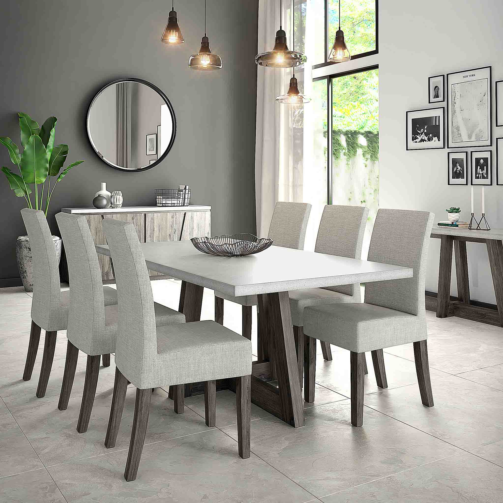 Industrial concrete dining deals table