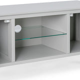 Elgin Grey 120cm large TV stand - Close up of glass shelf