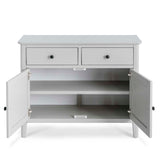 Elgin Grey Small Sideboard - Front view with cupboard doors open