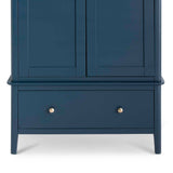 Stirling Blue Double Wardrobe - Close up of lower drawer