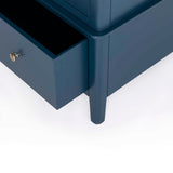 Stirling Blue Double Wardrobe - Looking down at lower drawer when open