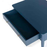 Stirling Blue Coffee Table  - Close up of drawer when open