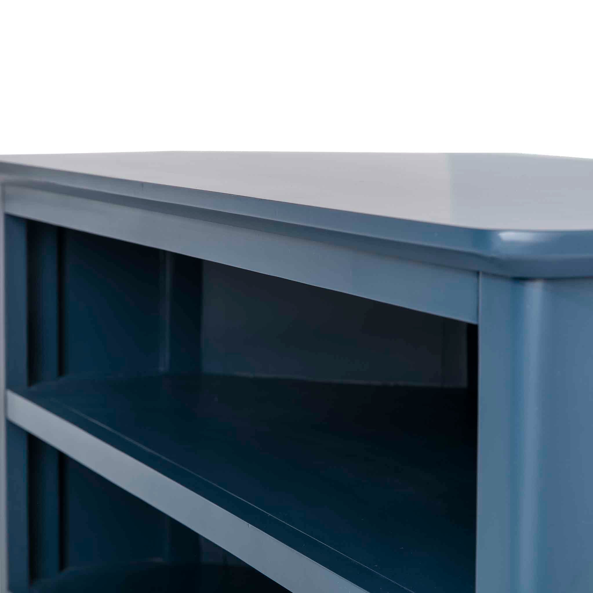 Teal corner shop tv stand