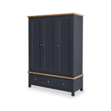 Farrow Charcoal 3 Door Wardrobe with Storage Drawers