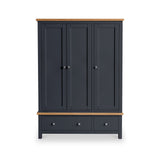 Farrow Charcoal Triple Wardrobe with Storage Drawers