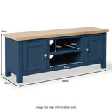 Farrow Navy Blue Large 120cm TV Unit dimensions